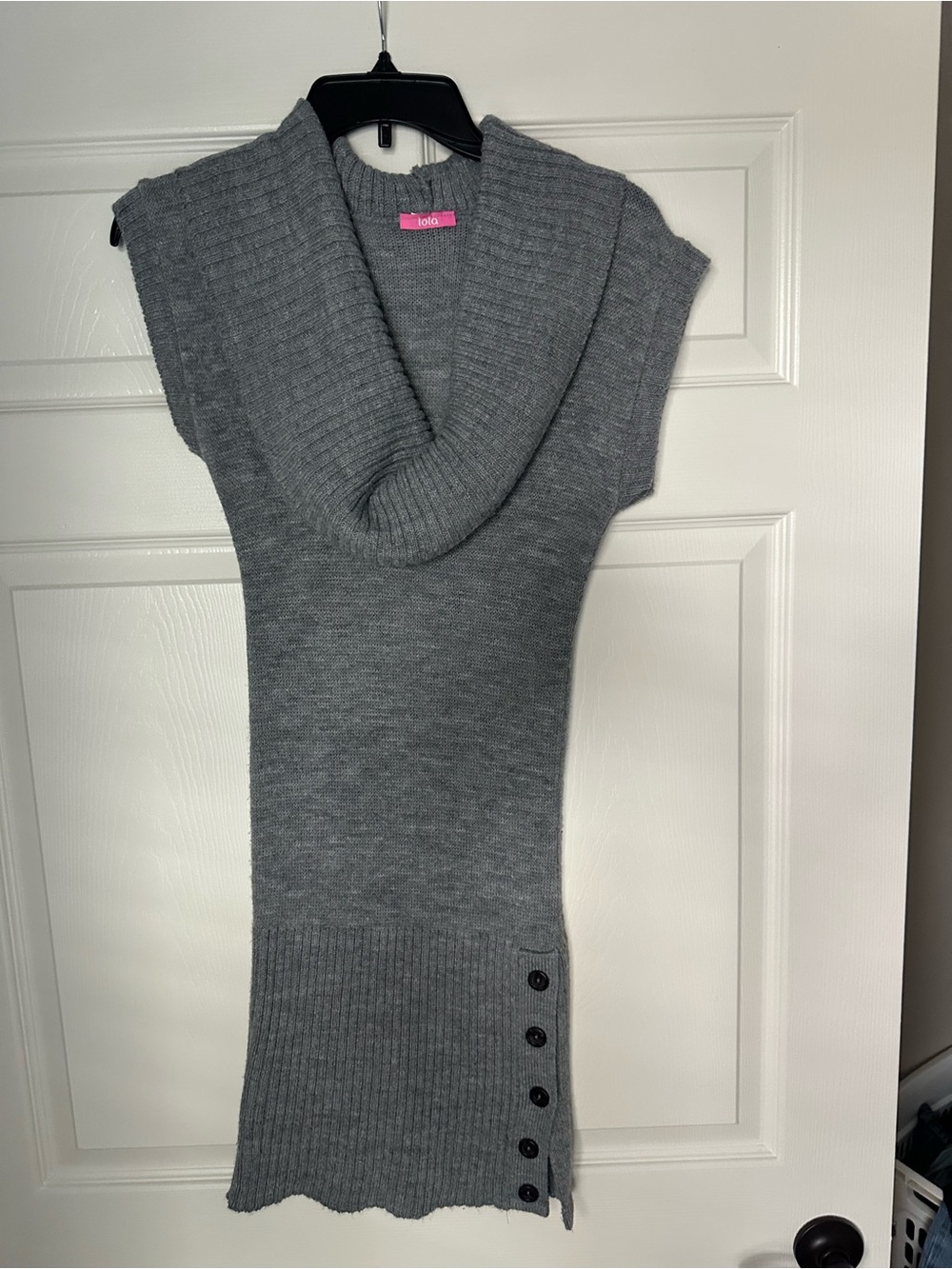 lola Gray Sleeveless Cowl Neck Knit Dress